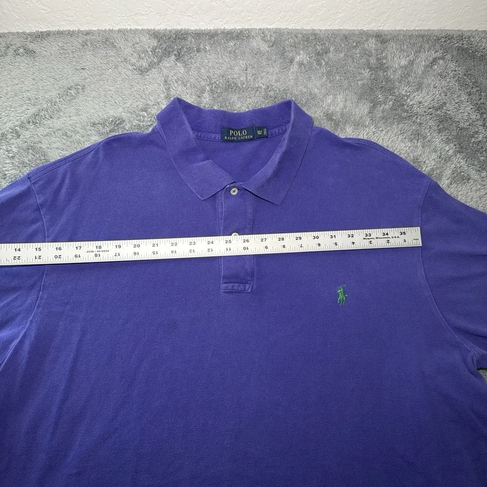 Polo Ralph Lauren Men's 3XLT Purple Short Sleeve Polo Shirt Green Pony